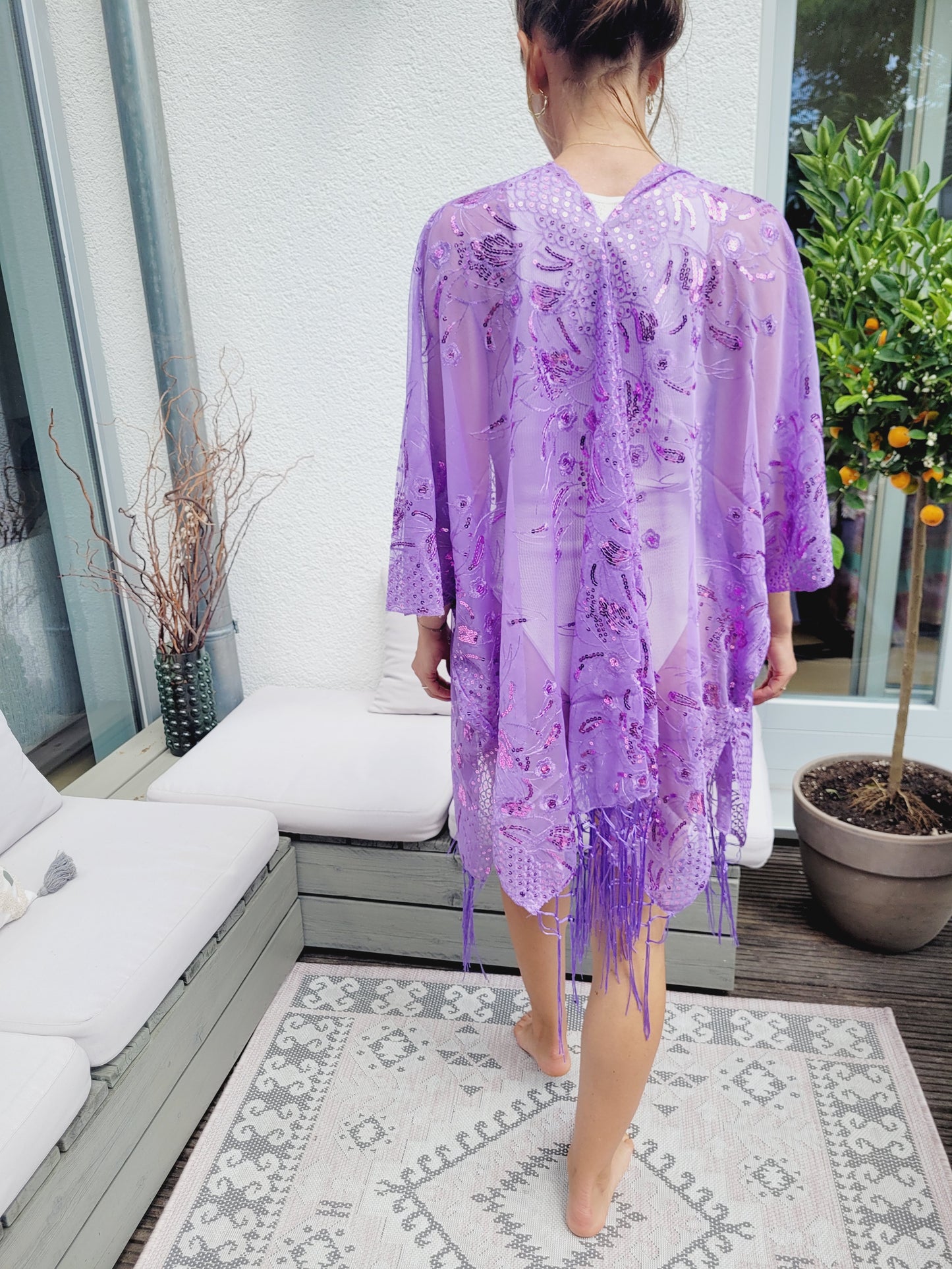 Boho Kimono mit Goldstickerei