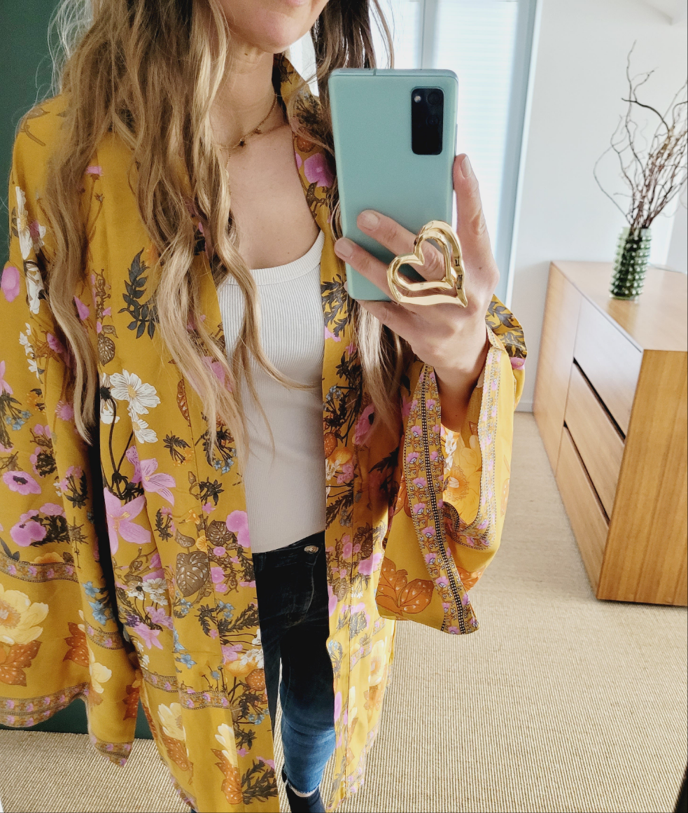 Boho floral Kimono Cardigan