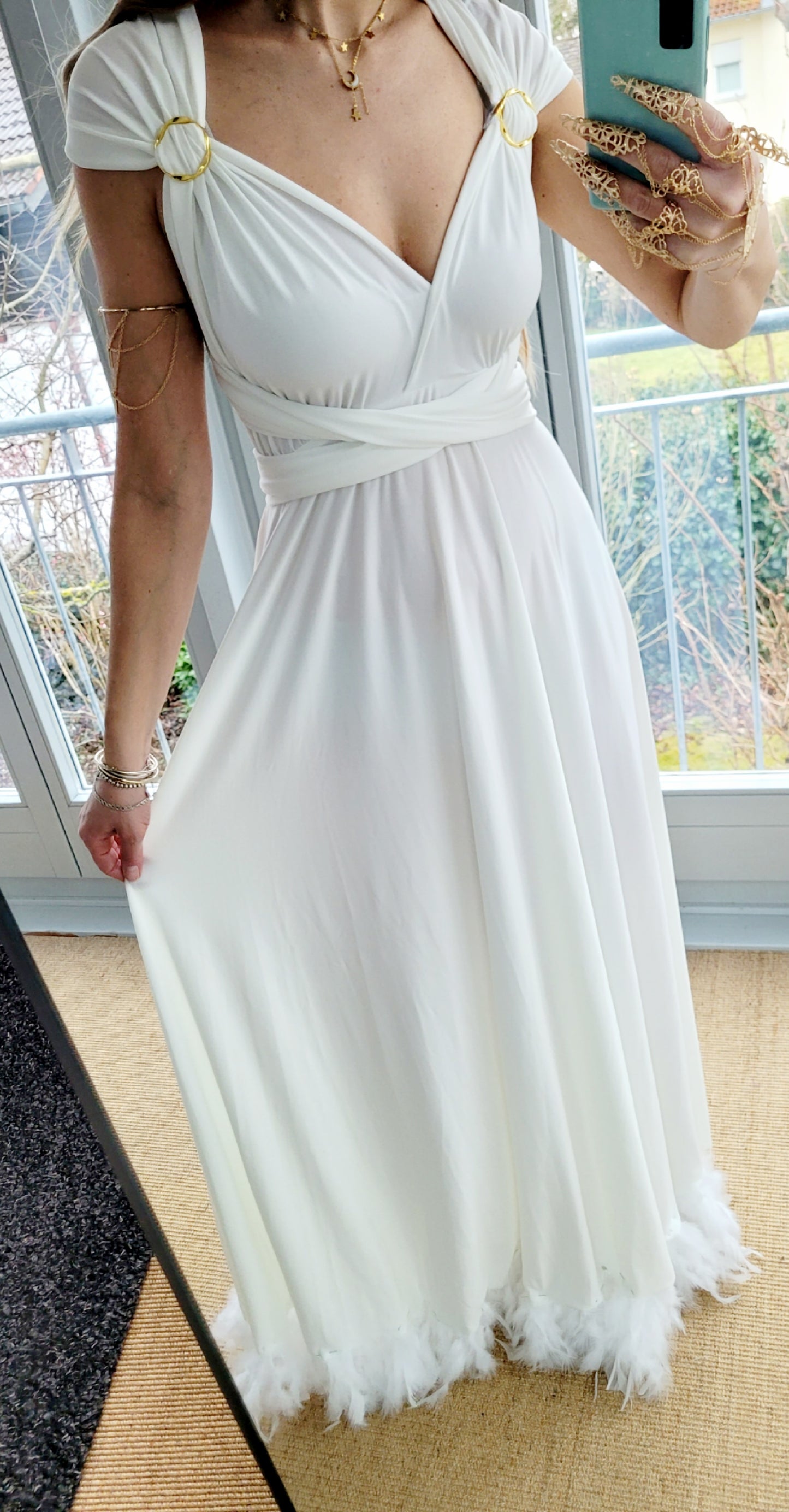 Weißes Infinity Kleid – Standesamt Hochzeitskleid