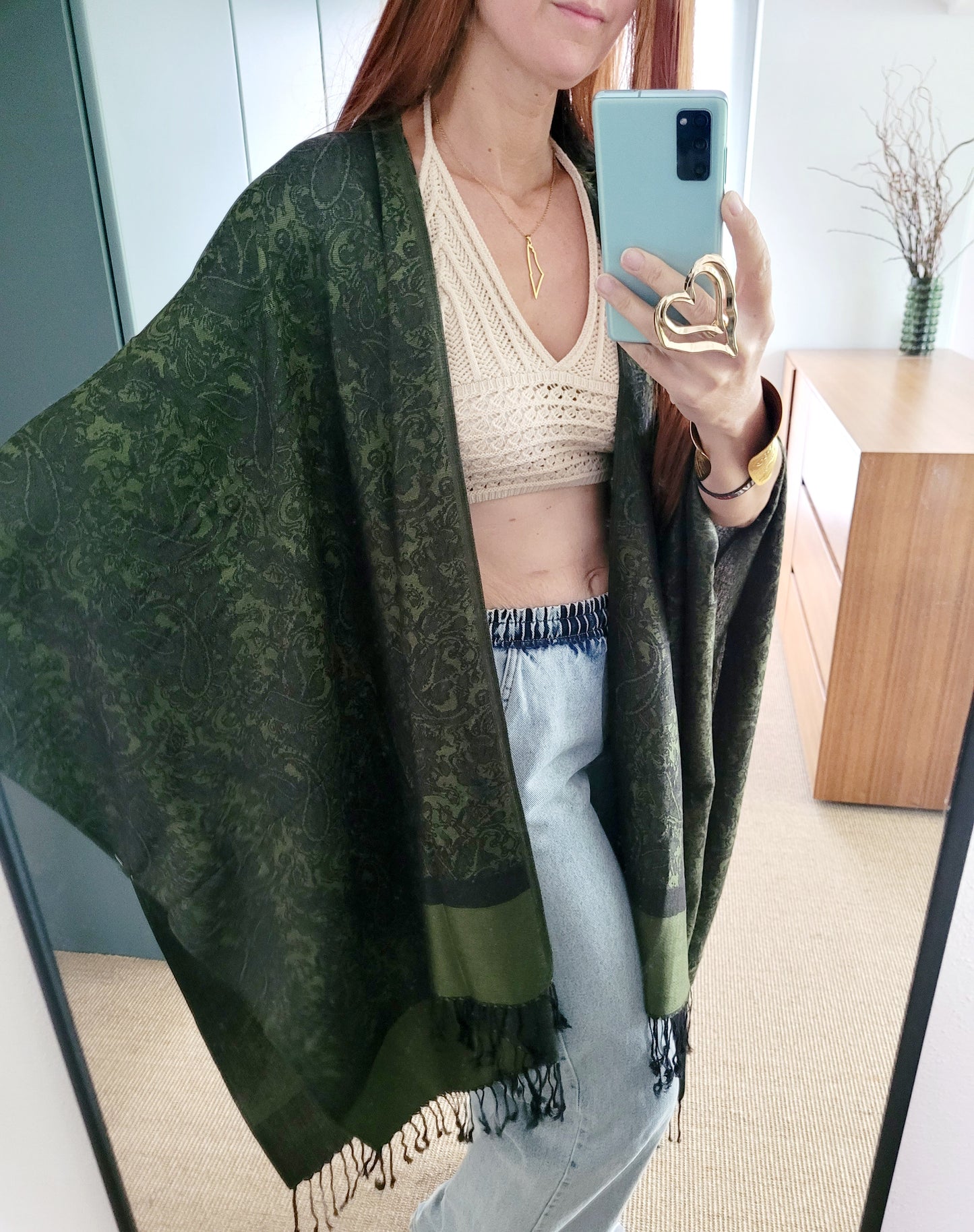 Grüner leichter Kimono