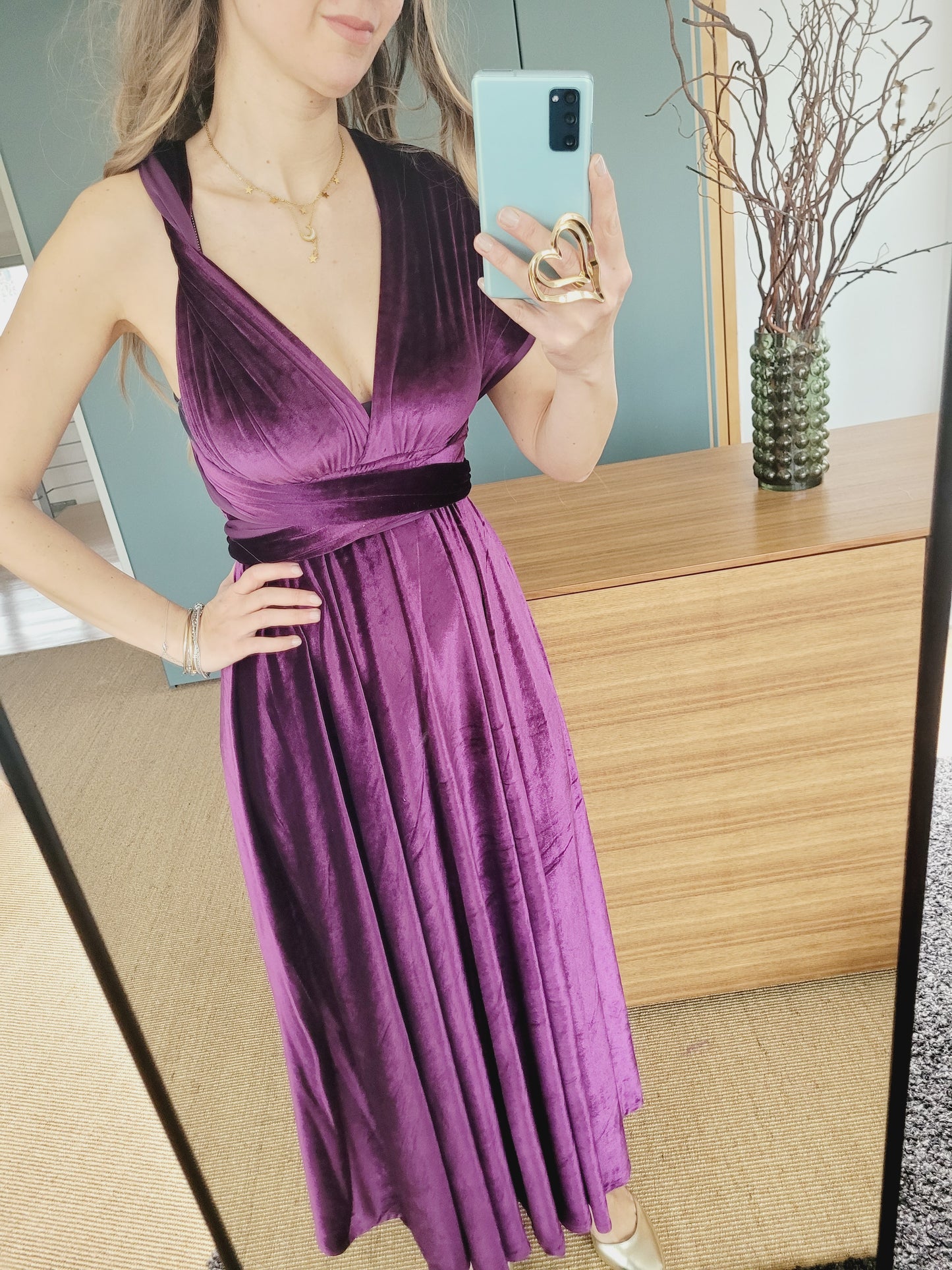 Samt lila Infinity Kleid – Umstands- & Brautjungfernkleid