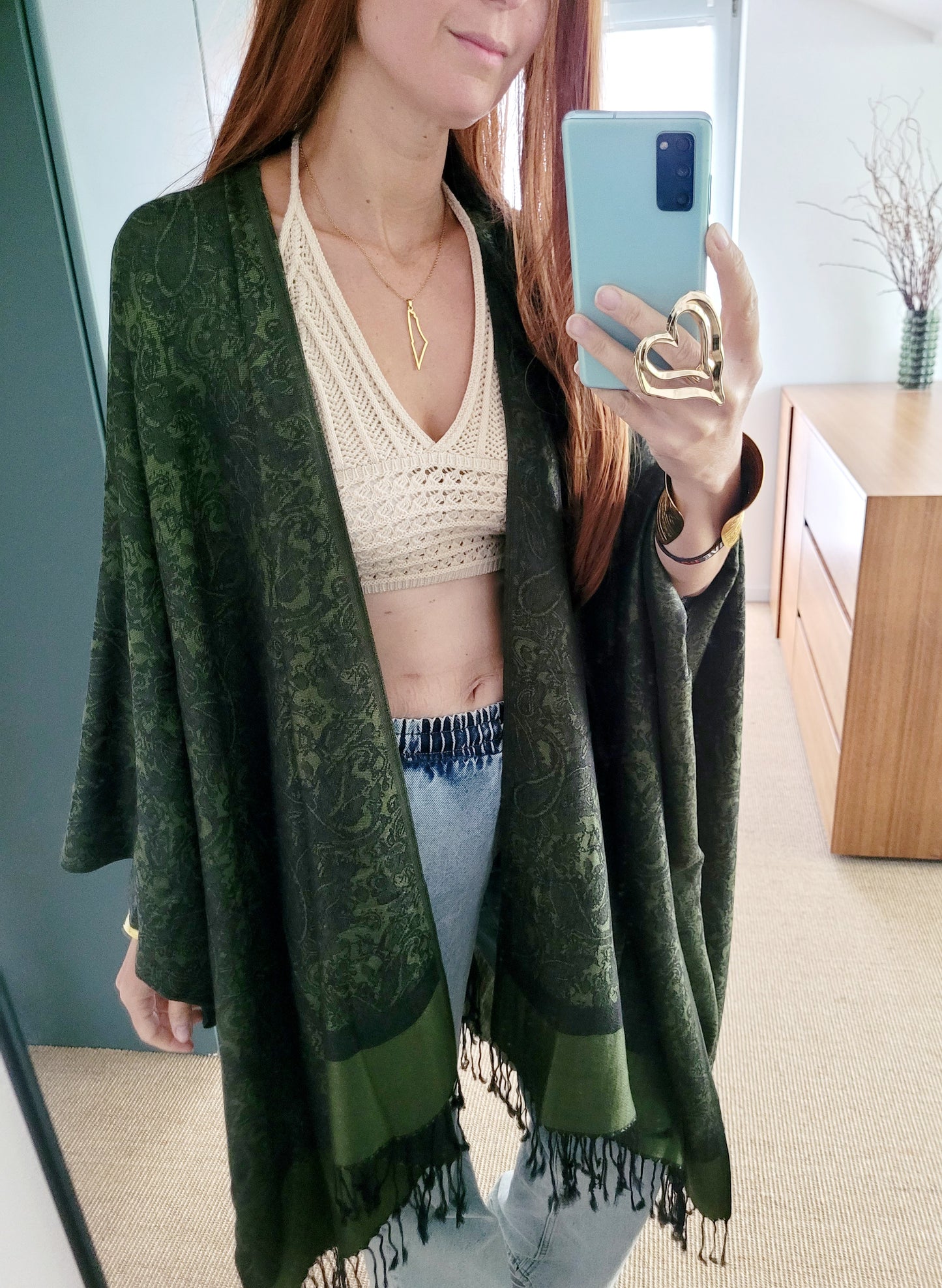 Grüner leichter Kimono