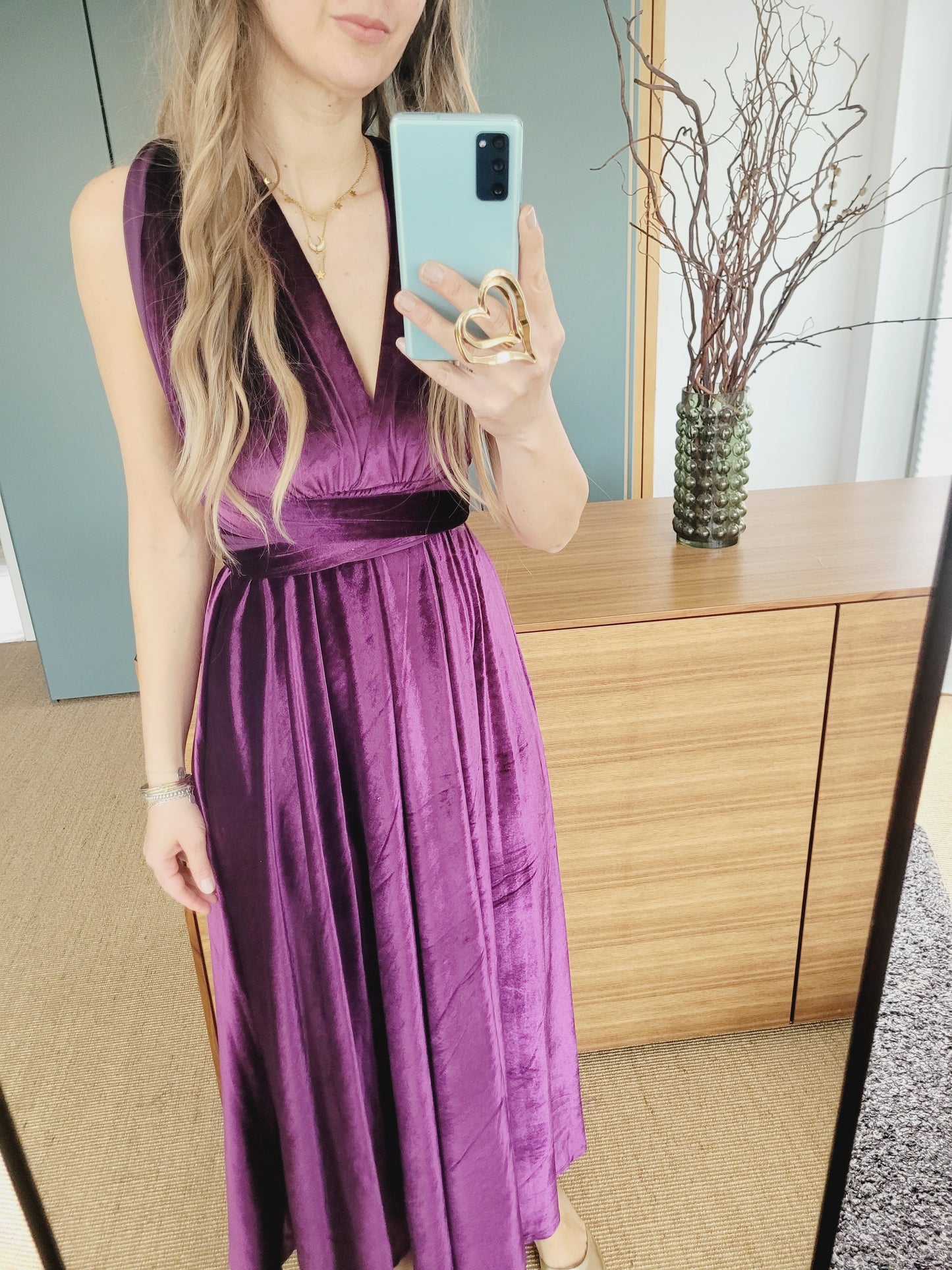 Samt lila Infinity Kleid – Umstands- & Brautjungfernkleid