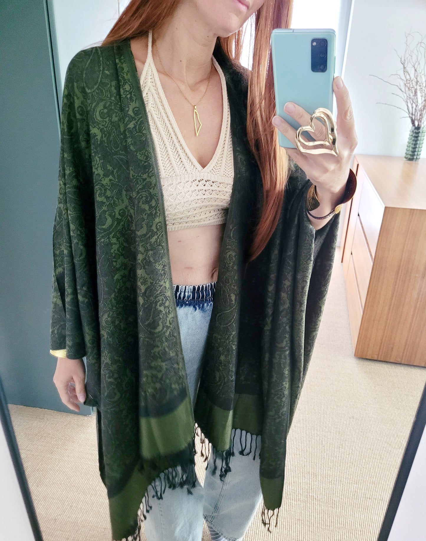 Grüner leichter Kimono