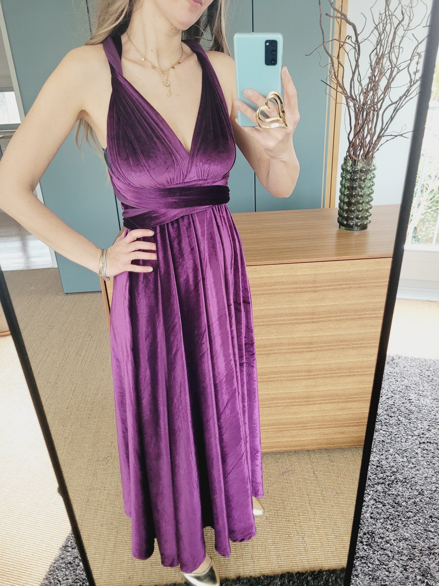 Samt lila Infinity Kleid – Umstands- & Brautjungfernkleid