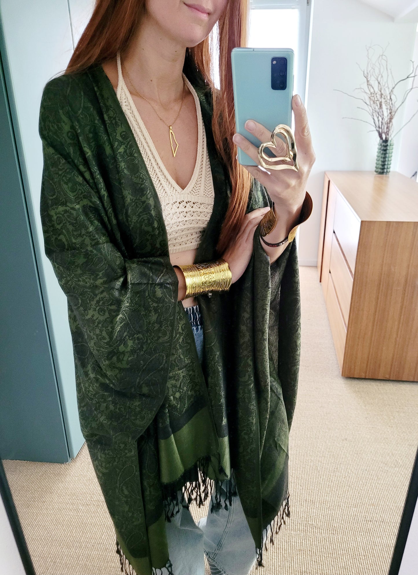 Grüner leichter Kimono