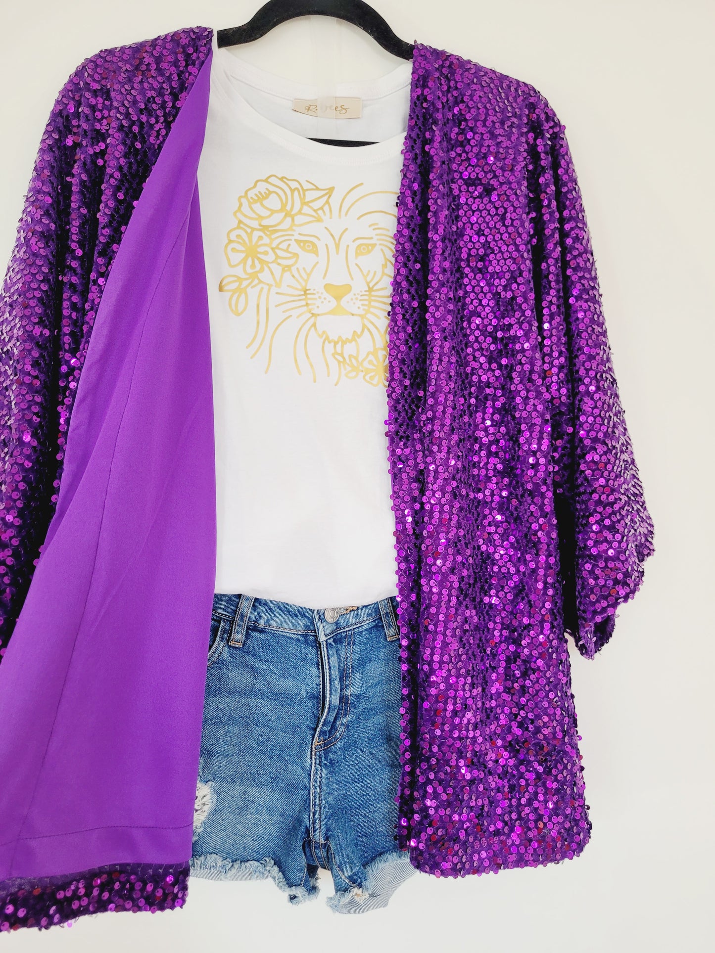 Customized purple sequin velvet cardigan, sparkly cardigan ladies, short bling gold jacket, glittery blazer, plus size gold sparkle cardigan