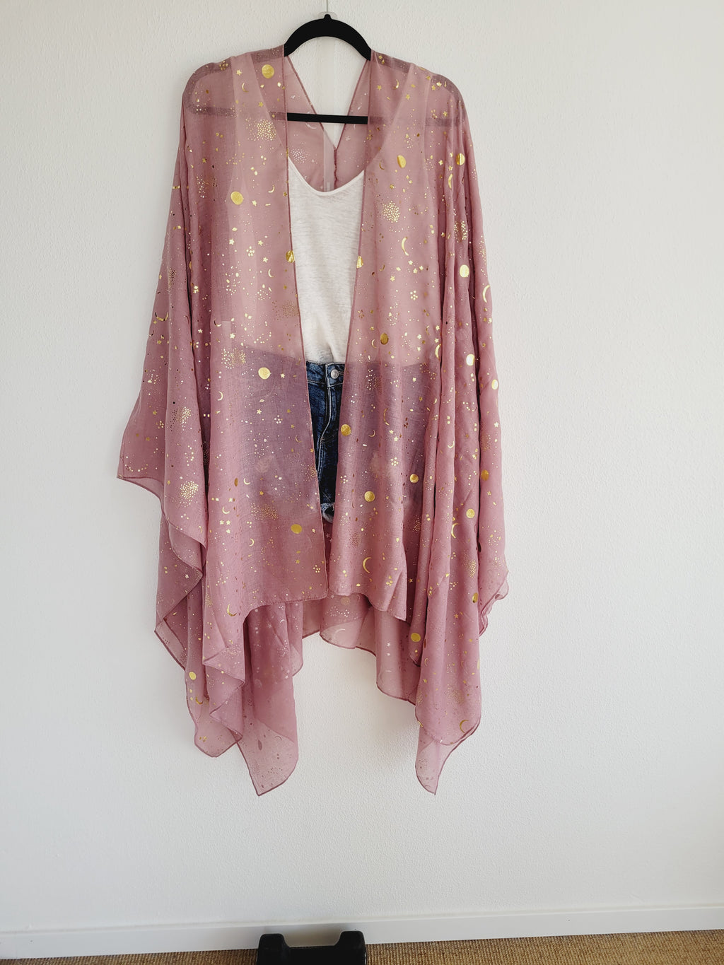 Unisex Whimsigoth Mond & Sterne Kimono – Boho Festival Cardigan