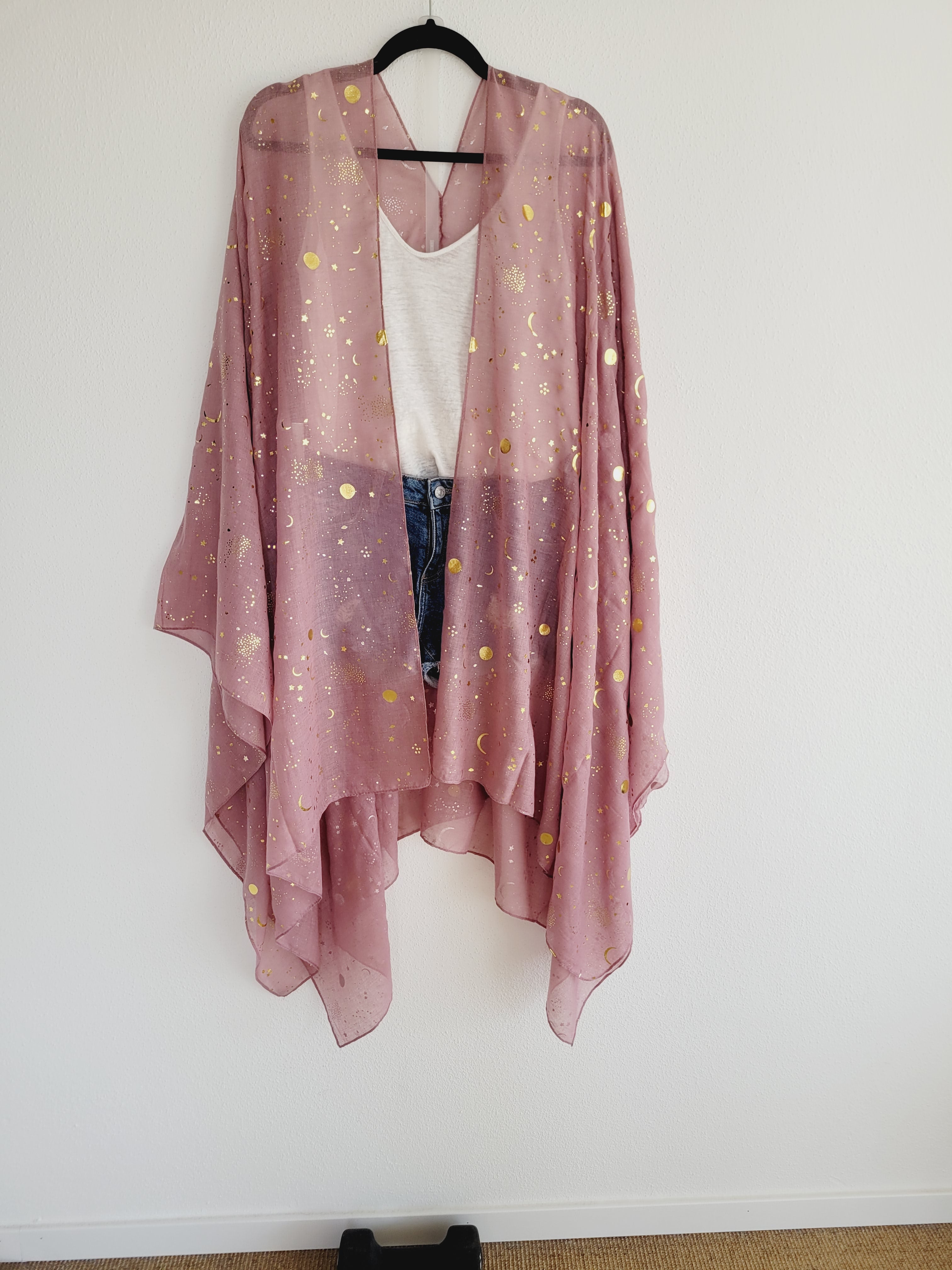 Unisex Whimsigoth Mond & Sterne Kimono – Boho Festival Cardigan