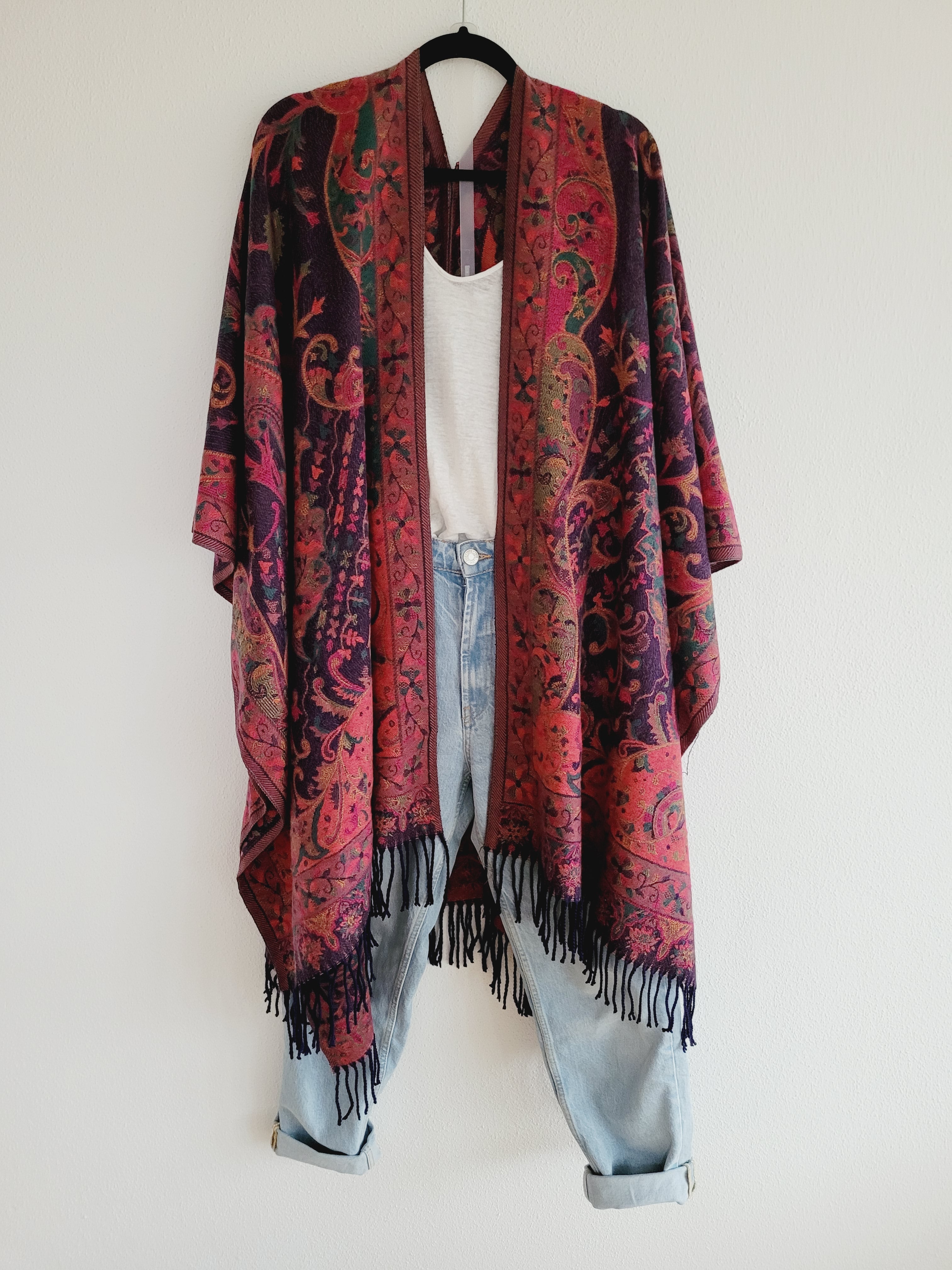 Unisex dicker cardigan mit Paisley Muster