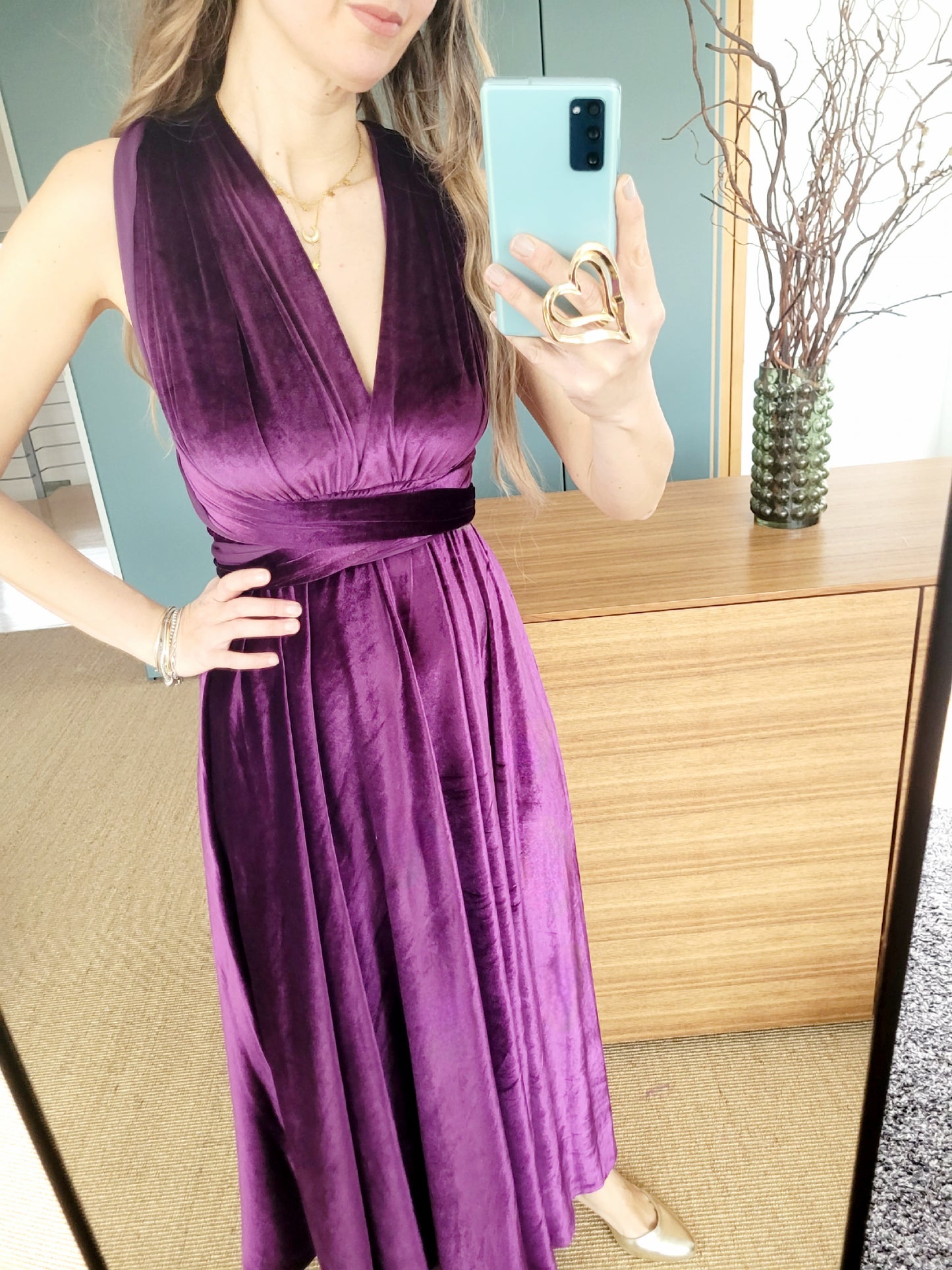 Samt lila Infinity Kleid – Umstands- & Brautjungfernkleid