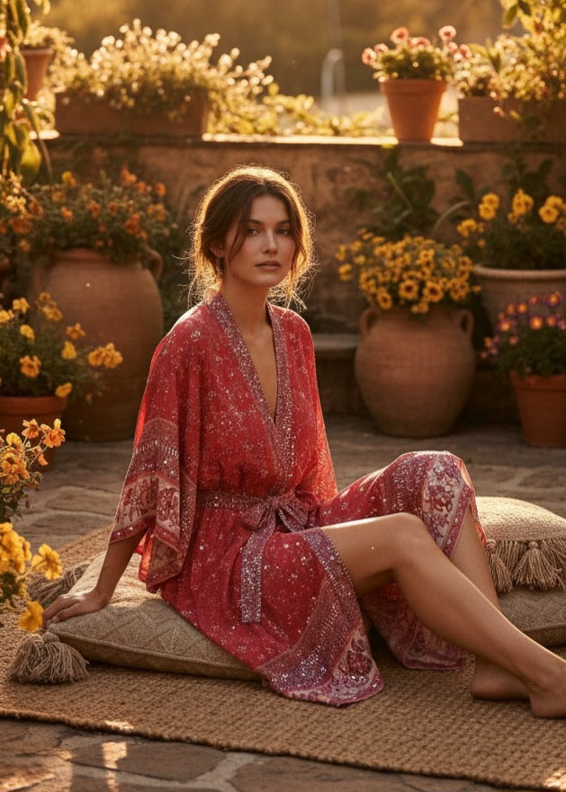 Damen vintage stil kimono