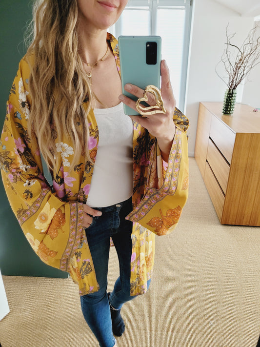 Boho floral Kimono Cardigan