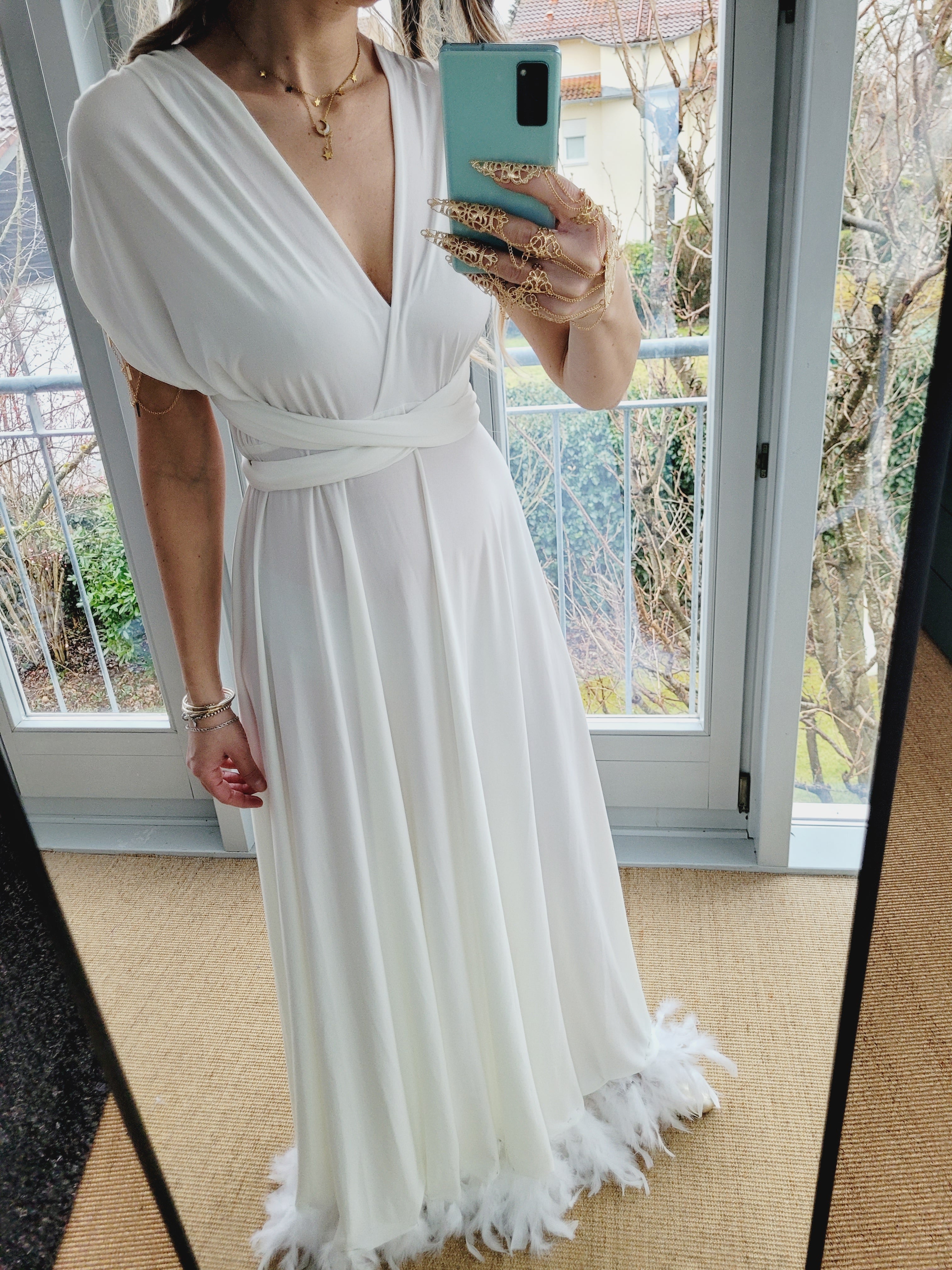 Weißes Infinity Kleid – Standesamt Hochzeitskleid