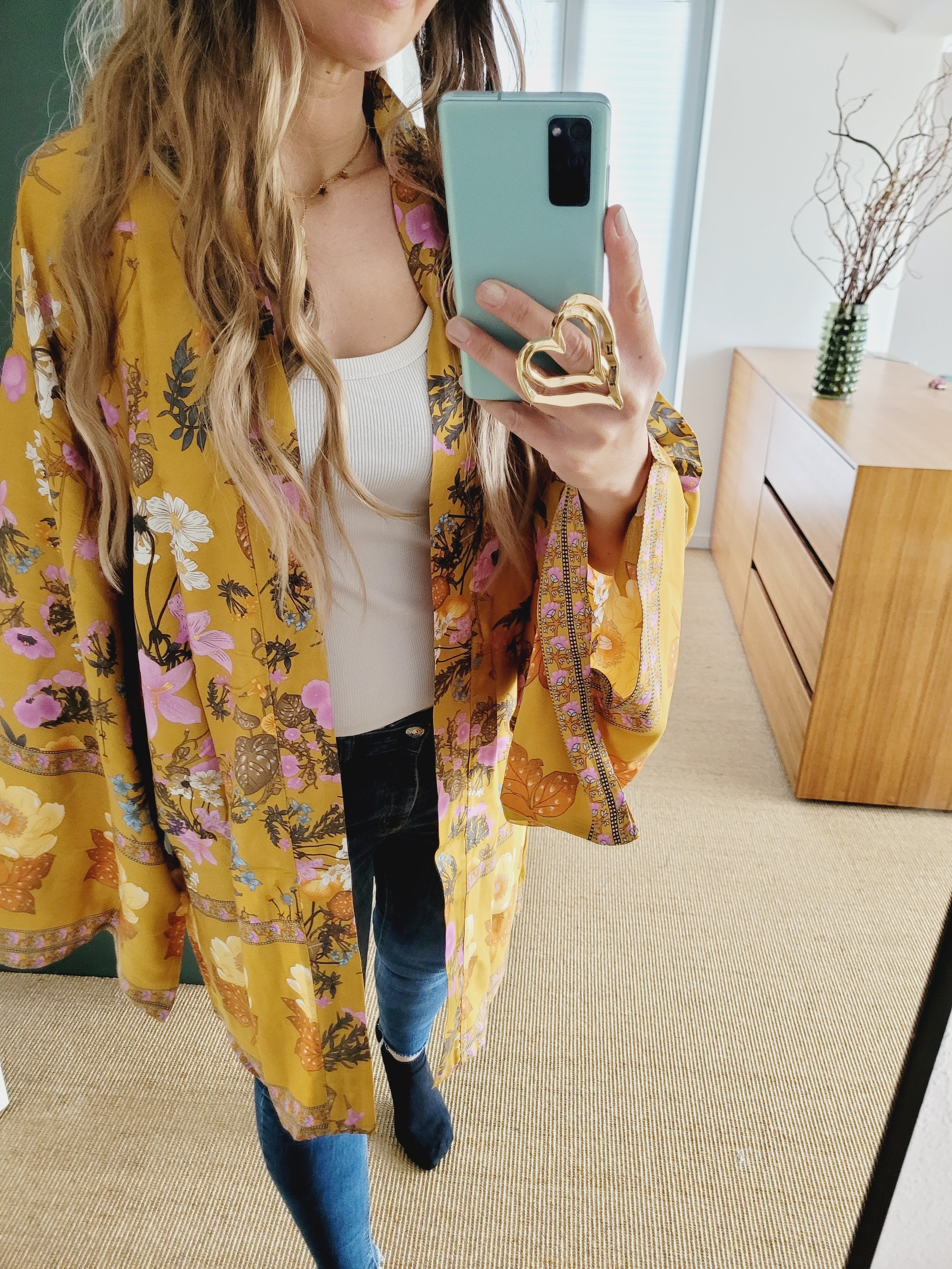 Boho floral Kimono Cardigan