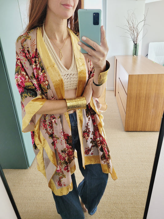 Burnout Samt Kimono Cardigan