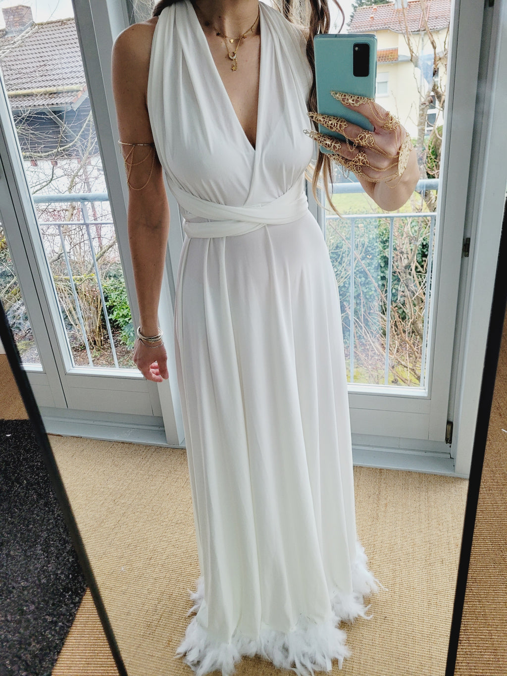 Weißes Infinity Kleid – Standesamt Hochzeitskleid
