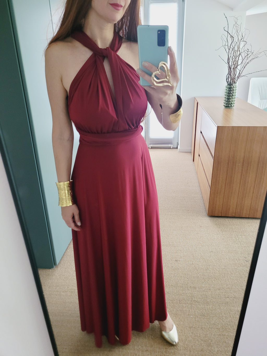 Bordeaux Wickelkleid