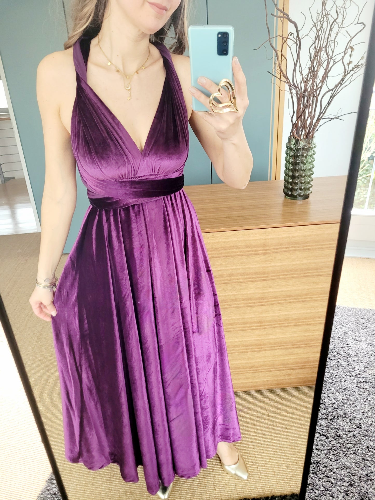 Samt lila Infinity Kleid – Umstands- & Brautjungfernkleid