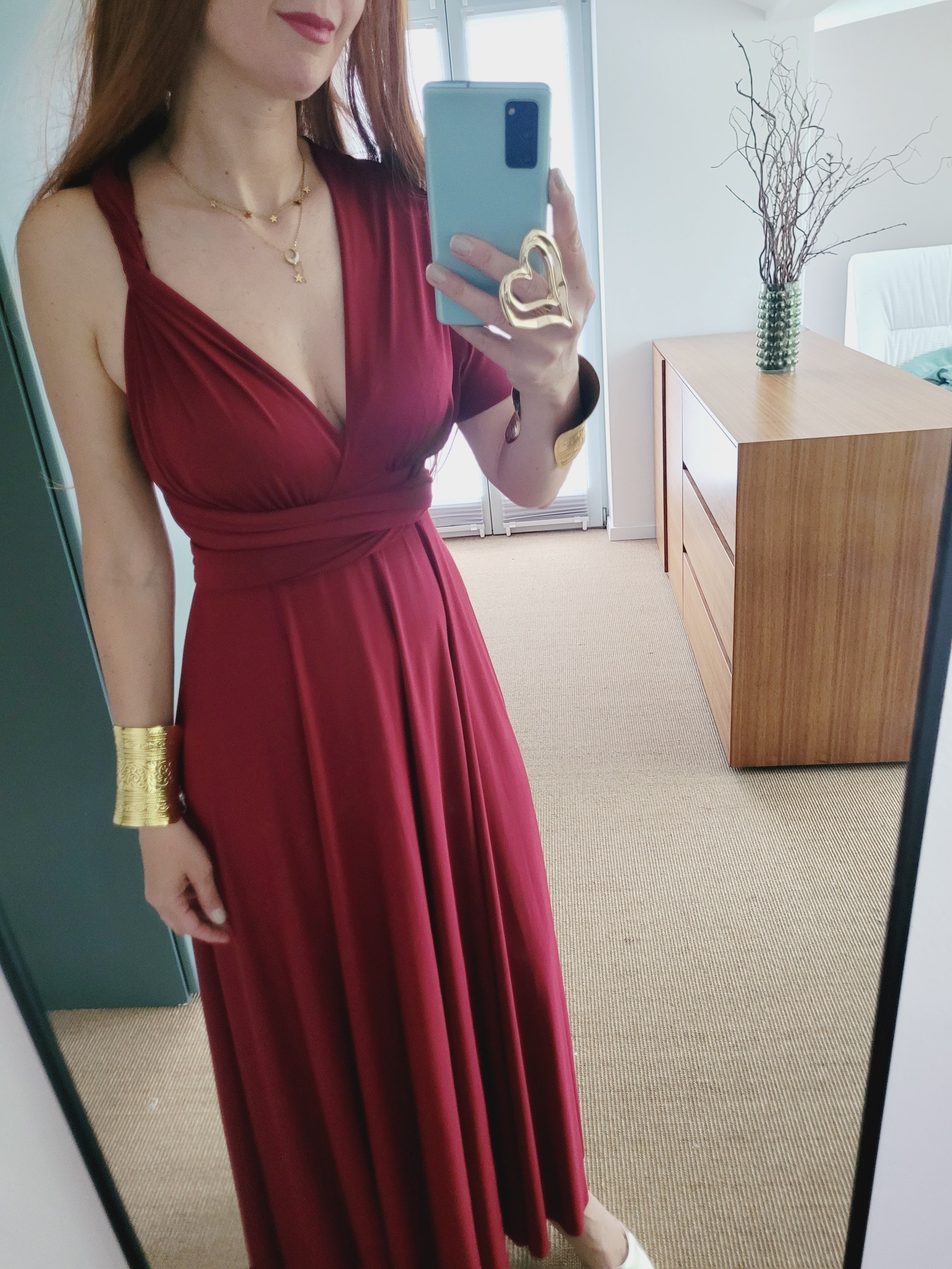 Bordeaux Wickelkleid
