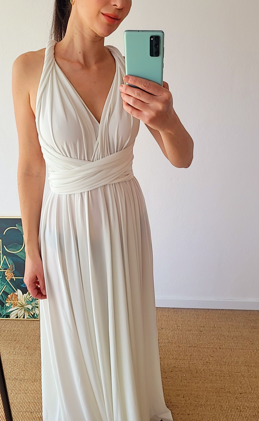 Customized infinity dress, multi wrap dress, black long dress, white summer wedding dress, beach wedding dress, maid of honor maxi dress